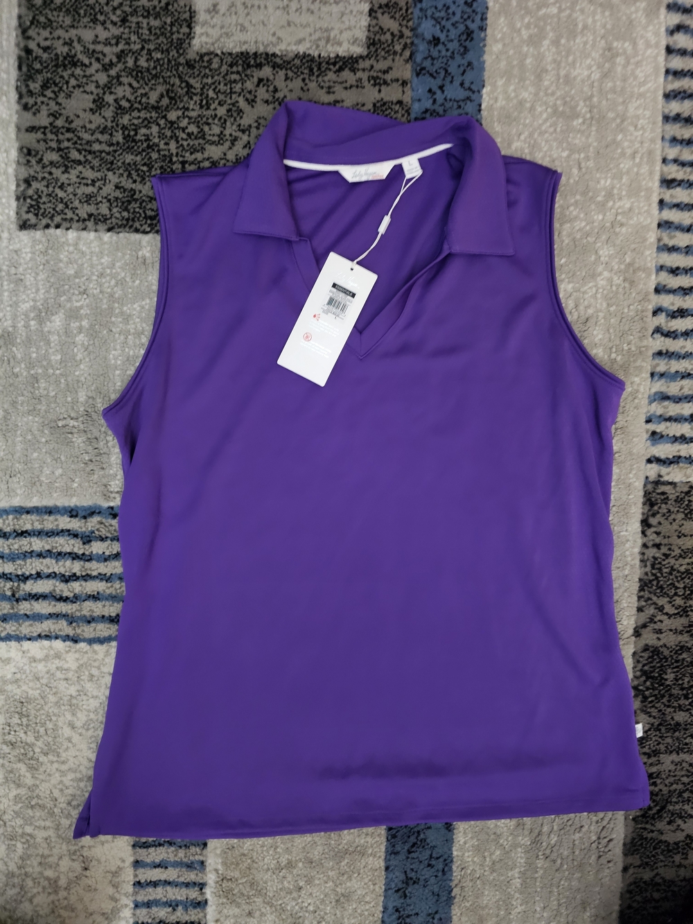 Essentials Sleeveless Polo Top - Purple